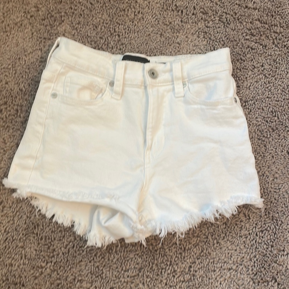 white jean shorts high rise